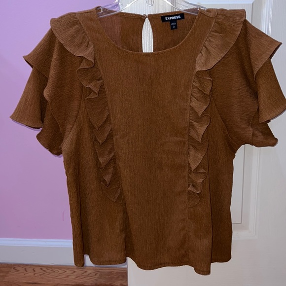 Brown slowly short sleeve blouse - Picture 1 of 3